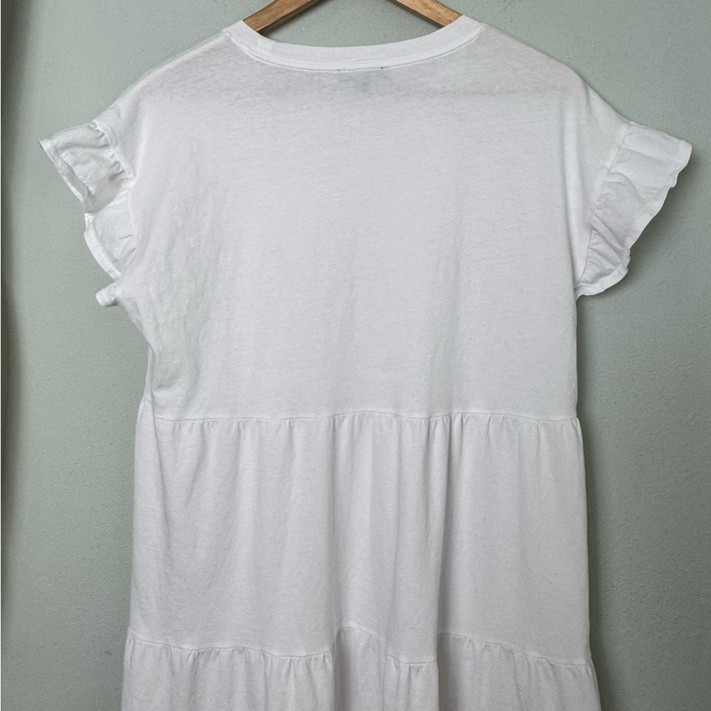J. CREW Broken-in jersey tiered mini‎ dress in white size medium - Picture 11 of 15